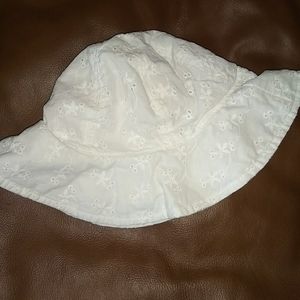 Baby girl white sun hat